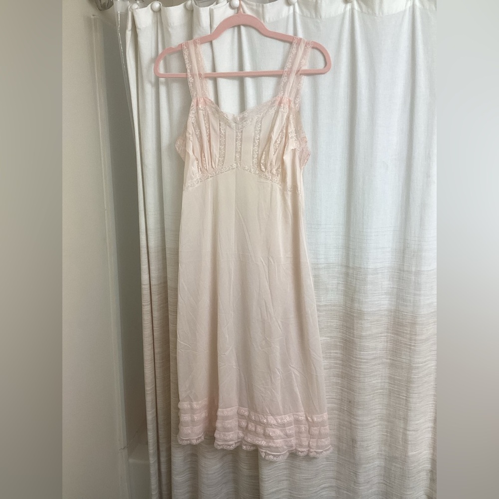 Elegant Pink Lace Nightgown